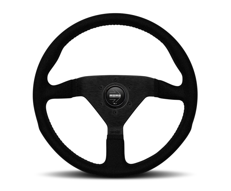 Momo Monte Carlo Steering Wheel - 350mm (Black Alcantara / Black Stitch)
