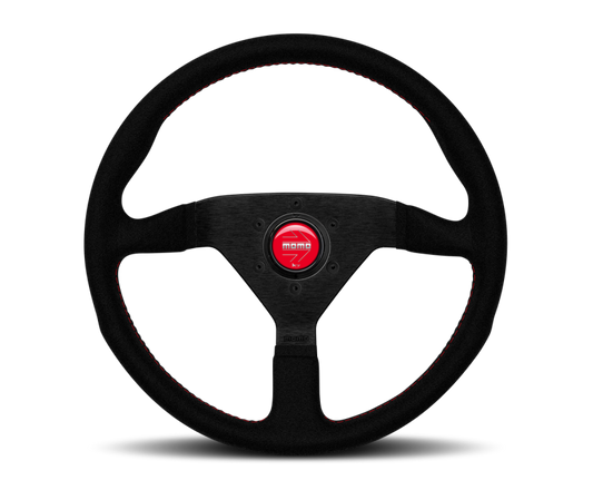 Momo Monte Carlo Steering Wheel - 350mm (Black Alcantara / Red Stitch)