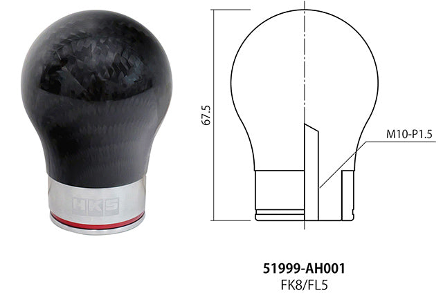 HKS Carbon Shift Knob M10x1.5 Civic Type R FK8/FL5/DE5