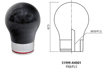 HKS Carbon Shift Knob M10x1.5 Civic Type R FK8/FL5/DE5