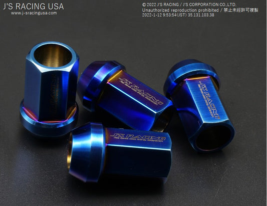 J's Racing Titanium Lug Nuts (Set of 20) - 19mm Hex - 14x1.5mm