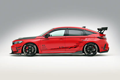 Varis Arising-1 Street / EVO / Arising II / S-Tai Side Skirts (Carbon+ / With Clear Finish) - 23+ Civic Type R FL5