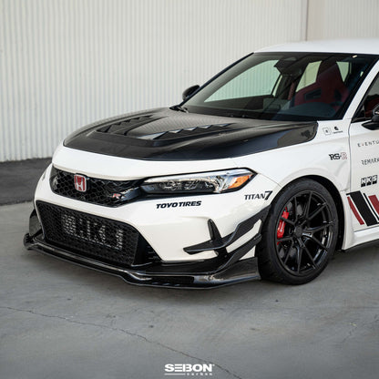 Seibon Carbon Fiber Front Bumper Canards 23+ Civic Type R FL5